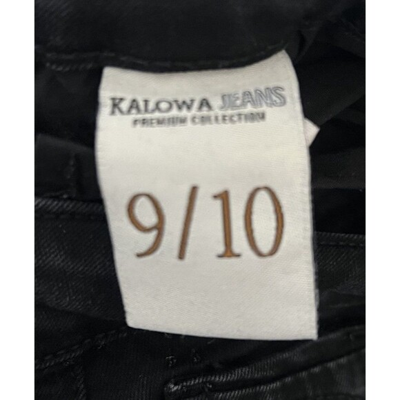 Kalowa Jeans Size 9/10 Premium Collection Stretch Black Distressed Skinny Jeans - Picture 5 of 6